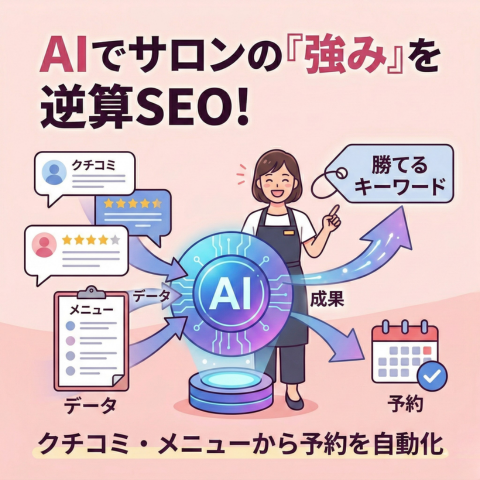 「見つけてもらえない」を卒業!専門知識ゼロでOK!予約が入る「AI式・多角的SEOキーワード術」 24 d9ea2fecac4e4b57783abaeb232ade59